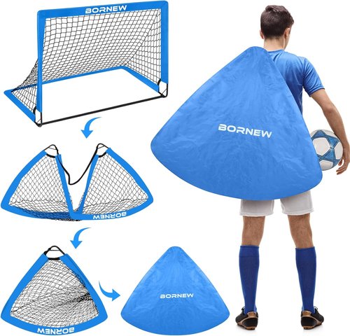 Kids Soccer Goal Set by [Brand Name] - Portable 6x4 & 4x3 ft Training Nets for Ages 3-16 | Perfect for Backyard Games