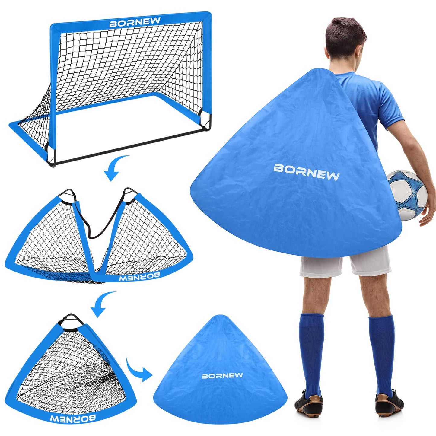 Kids Soccer Goal for Backyard Set - 2 Set of 4X3 ft Toddler Soccer Nets