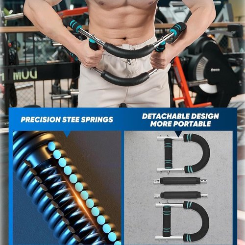 Arm Trainer, Adjustable 20-110lbs Chest Workout Eauipment, Portable Arm and Chest MuscleTrainer, Gorilla Bar for Chest Workout, Upper Body Workout Equipment for Men and Women