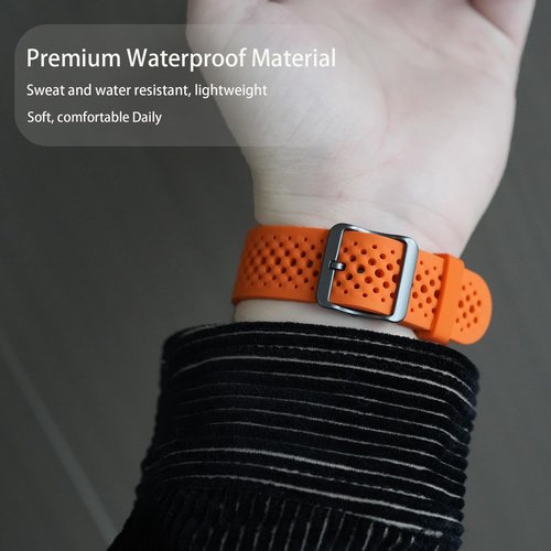 Compatible with SUUNTO OCEAN bands, 20mm, 22mm Silicone band with Metal Buckle Compatible with SUUNTO OCEAN, RACE, RACE S, VERTICAL, 9 PEAK, 9 PEAK PRO, 5 Peak, 3 Smartwatch (Orange, 22mm size band)