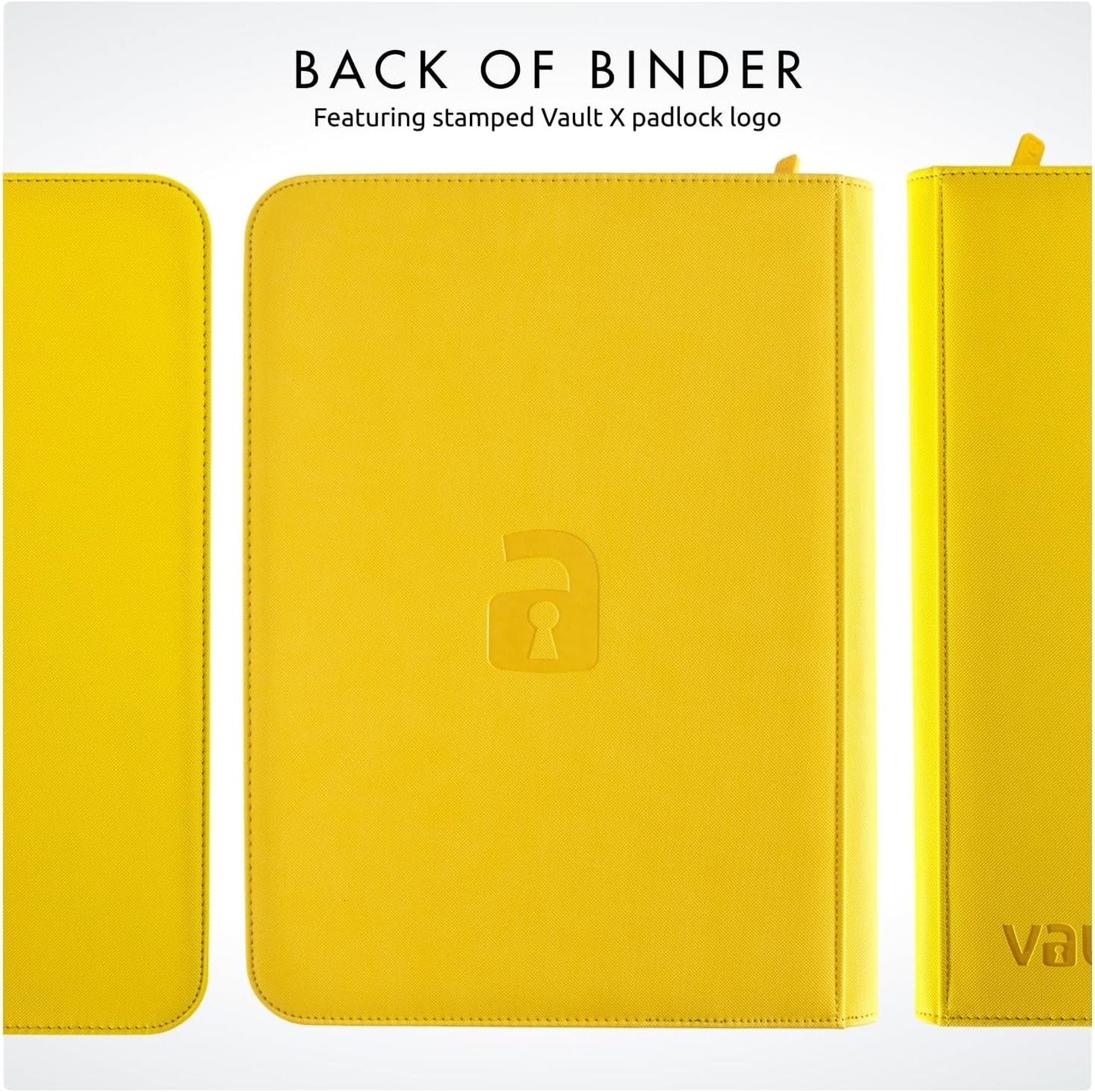Vault X 9 Pocket Trading Card Zip Binder - Premium Exo-Tec Material, Holds 360 Cards, Yellow