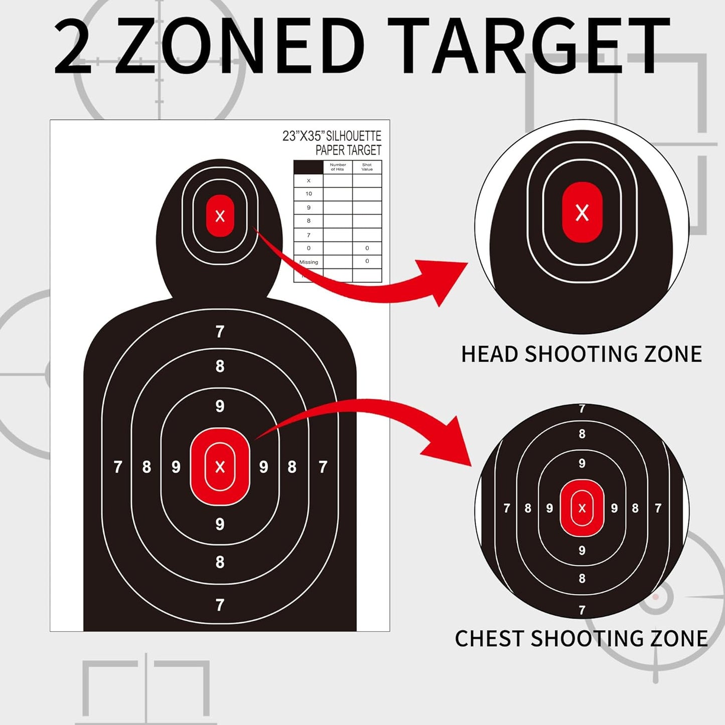 Paper Silhouette Shooting Targets by [Brand Name] - 23x35 Inch for Indoor/Outdoor Use | Ideal for Handguns, Rifles & Airguns