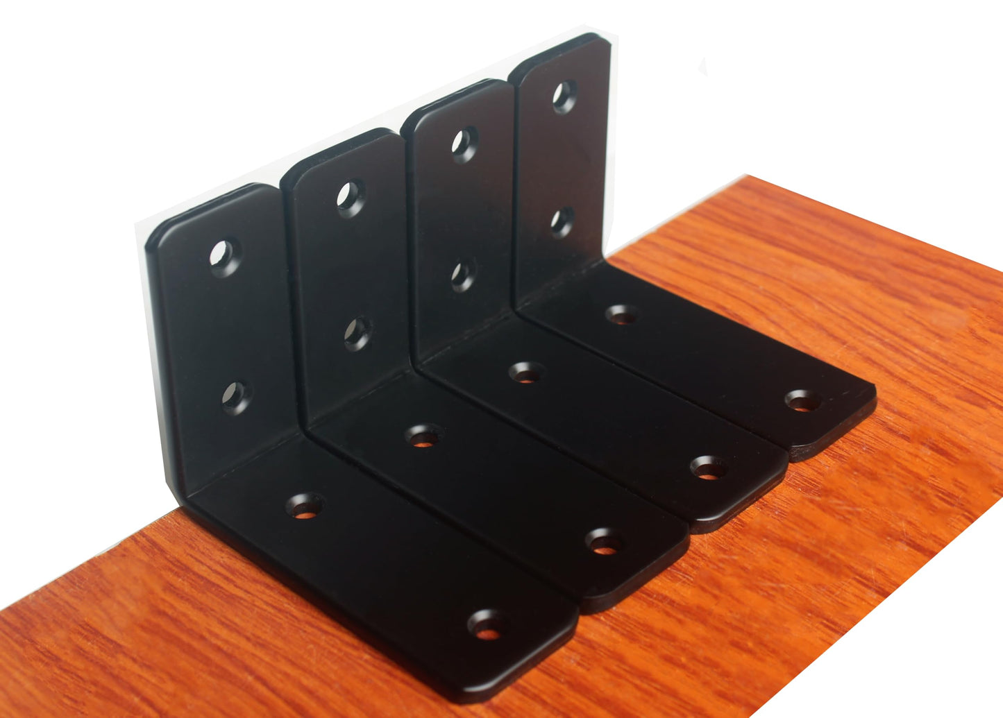4 Pack - L 4" x H 3" x W1.5, 5mm Thick Black L Shelf Bracket, Iron Shelf Brackets, Metal Shelf Brackets, Floating Shelf, Shelf Supports with Screws