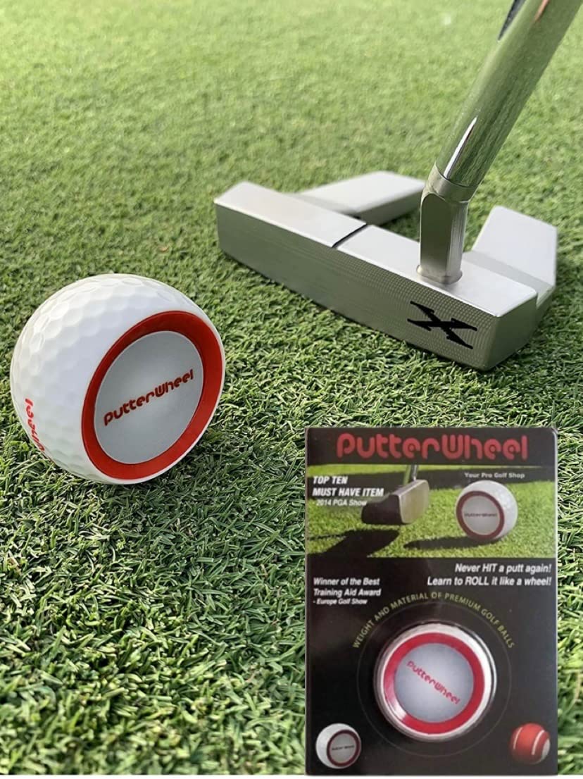 PUTTERWHEEL PutterWheel Golf Ball Putting Training Aid - 1 Pack - Golf Training System - Practice Green or Mat - Accuracy Trainer with Instant Feedback