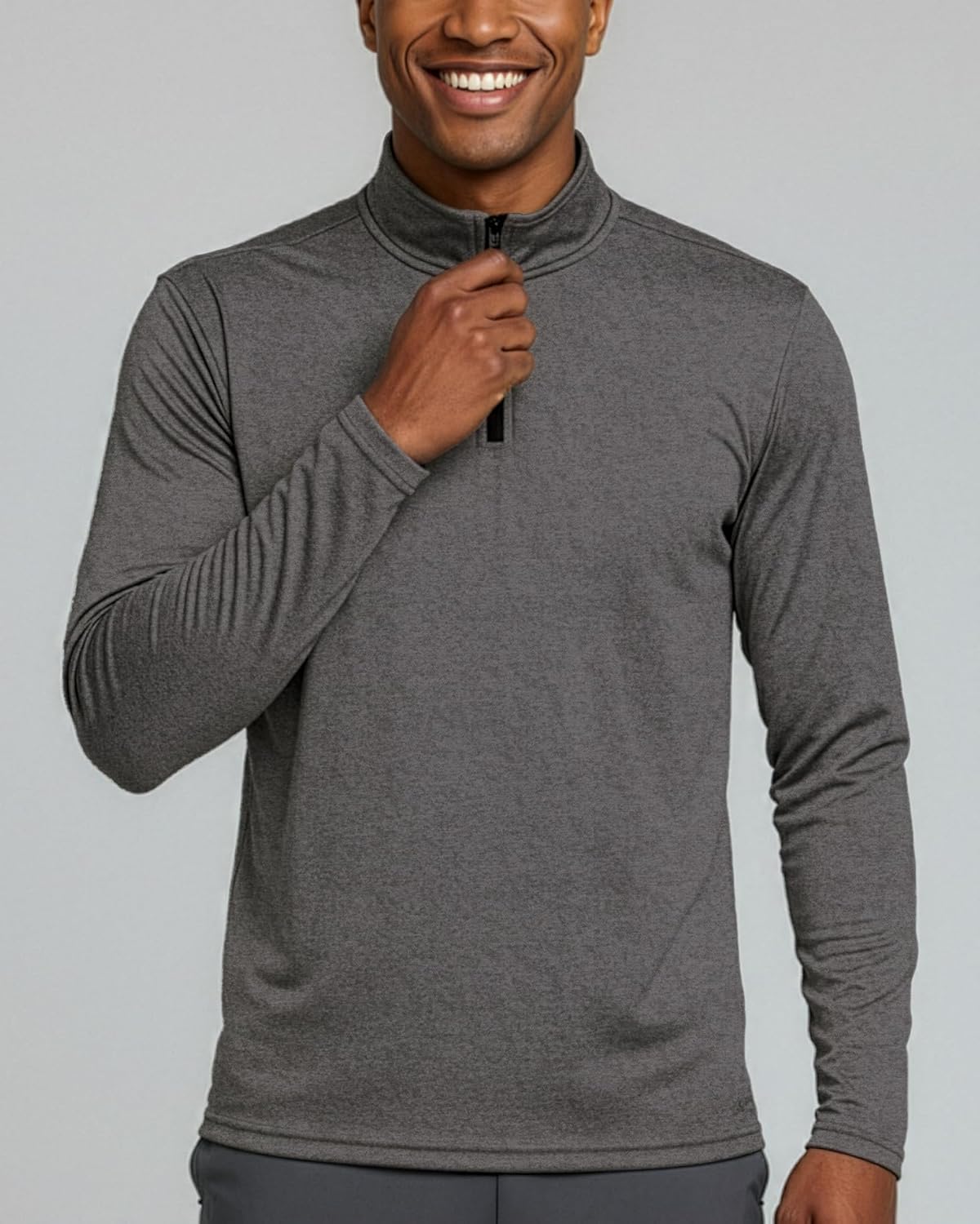 Real Essentials Men's Dry-Fit Active Quarter Zip Pullover - 3 Pack | Athletic Performance, Big & Tall Options