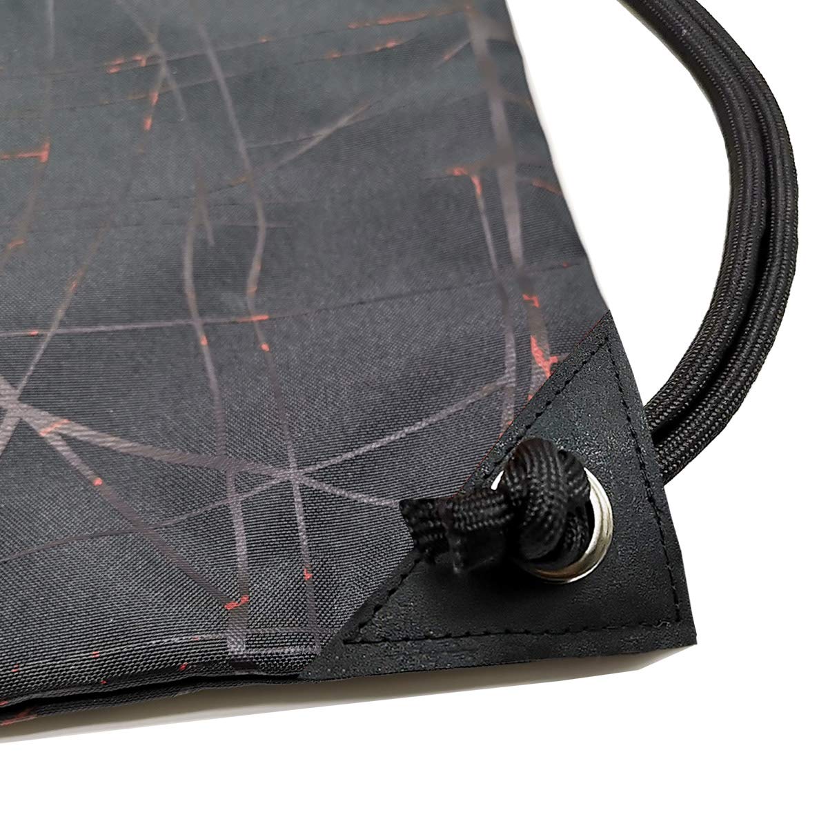 HOLYLUCK Drawstring Backpack Bag Sport Gym Sackpack (metallic-black)