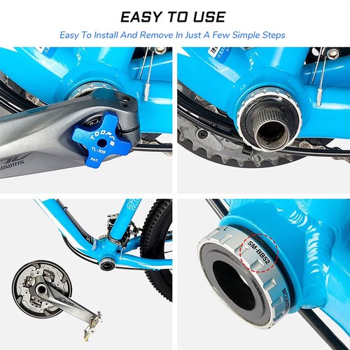 KIEVODE 5-in-1 Bike Bottom Bracket Tool for 12/16-Notch 39/41/44/46/49mm External Cups Lockring Install Removal - for Shimano, SRAM, FSA, Rotor, Chris King, Hawk Racing, Campagnolo, Truvativ GXP, etc