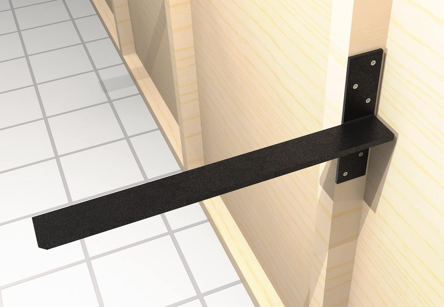 (3-Pack) Free Hanging T Shelf Bracket, Solid Heavy Duty Steel Knee Wall Hidden Granite Countertop Support Floating Bracket Hardware, Universal ,3 Count,12 Inch , DIY Projects , Screws Included