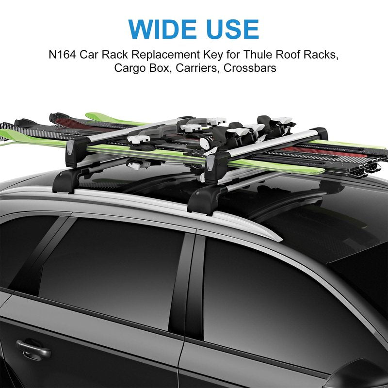 VIDABTE N164 Car Rack Keys,Thule Car Rack Replacement Key for Yakima and Ski,Roof,Cargo Box,Crossbars and Carrier Racks-Codes N164 [2 pcs]