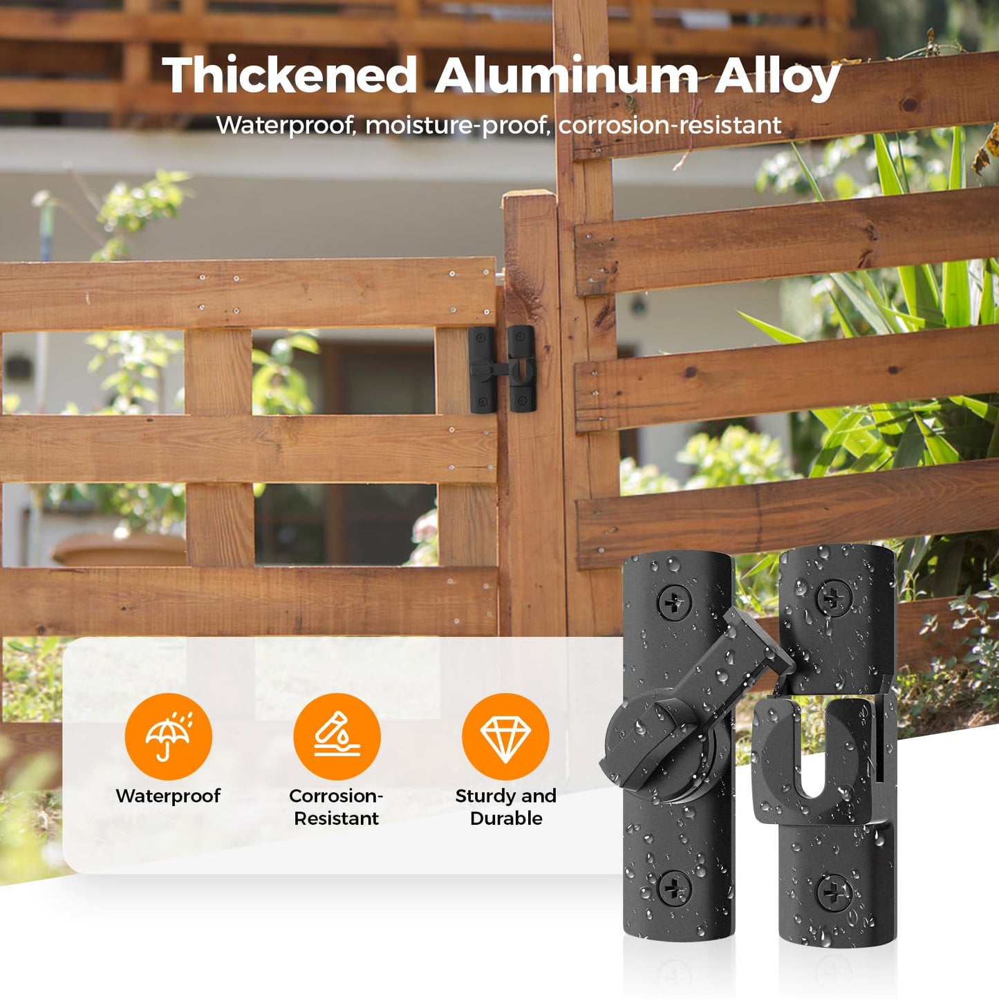 2 Pcs Degree Barn Door Latch, 180/90 Sliding Barn Door Lock，Sliding Gate Latch Lock for Cabinets, Barn Door, Bathroom, Gardenr Doors (Black)