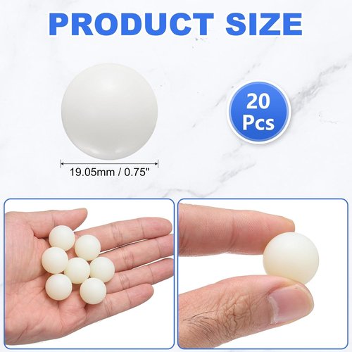 M METERXITY Nylon Precision Bearing Balls - 20-Pack 0.75In (19.05mm) for DIY Crafts & Repairs