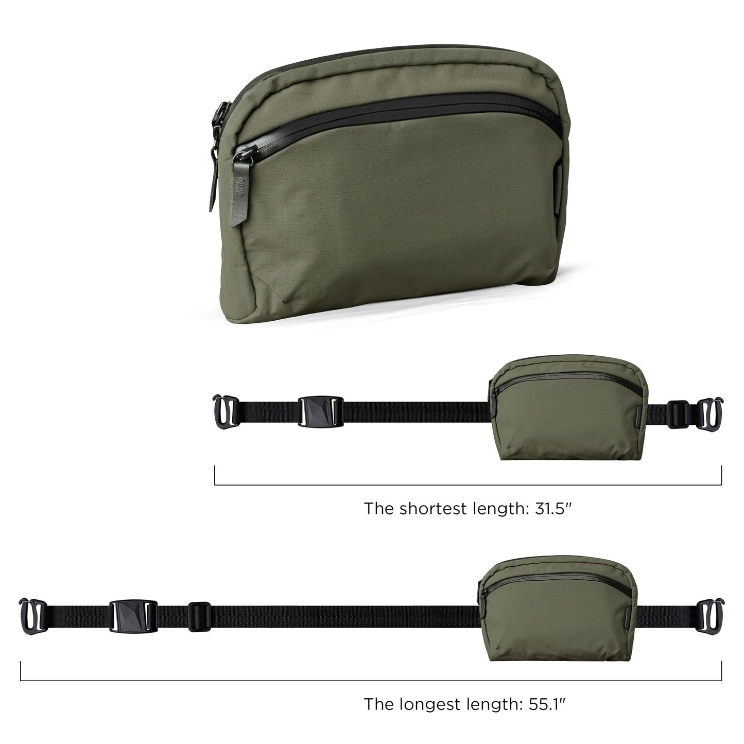 ALPAKA Flight Sling Bag 2L Small Crossbody Sling Bag Green Axoflux 210