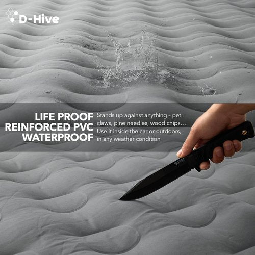 D-Hive Unbeatable Durability 6-6.5" Truck Bed Air Mattress, Durable Extra Thick 300D Oxford Fabric, Quick Easy Set-Up w/Electric Pump,Truck Camping Mattress Compatible with F150, Ram, Tundra