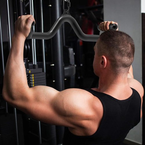 Kipika LAT Pull Down Bars - Cable Machine Attachment Set for Back Strength Training | 12" to 32" Sizes