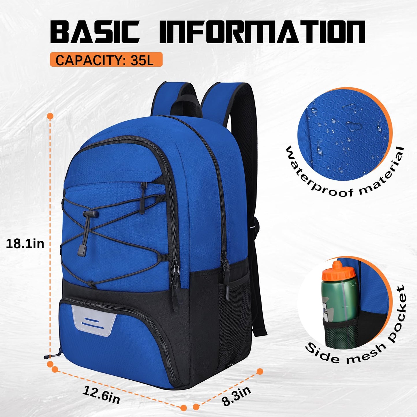 Goloni Soccer Backpack Bag with Separate Ball & Cleat Shoe Compartment, Waterproof Volleyball Basketball Backpack Sports Gym Backpack for Teen Girls Boys Men Women Kids