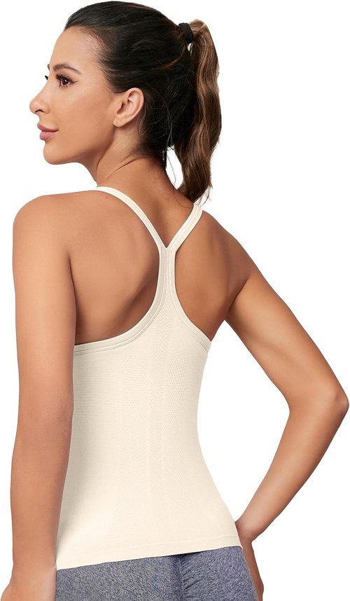 MathCat Workout Tank Tops - Sleeveless Gym Shirts with Built-In Bra for Women | Seamless Racerback Design