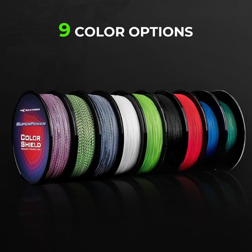 KastKing Superpower ColorShield Braided Fishing Line - Colorfast, Smooth & Strong | 100% UHMWPE Fiber, High Abrasion Resistance