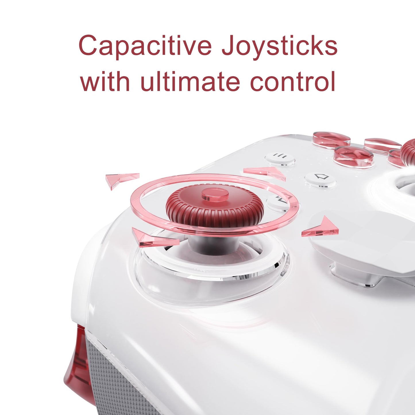 MOBAPAD Huben2 Wireless Switch Controller Pro – PC Controller with ALPS Linear Motors, Pro Controller Switch, Omron Mechanical Buttons, 6-Axis Motion (White)