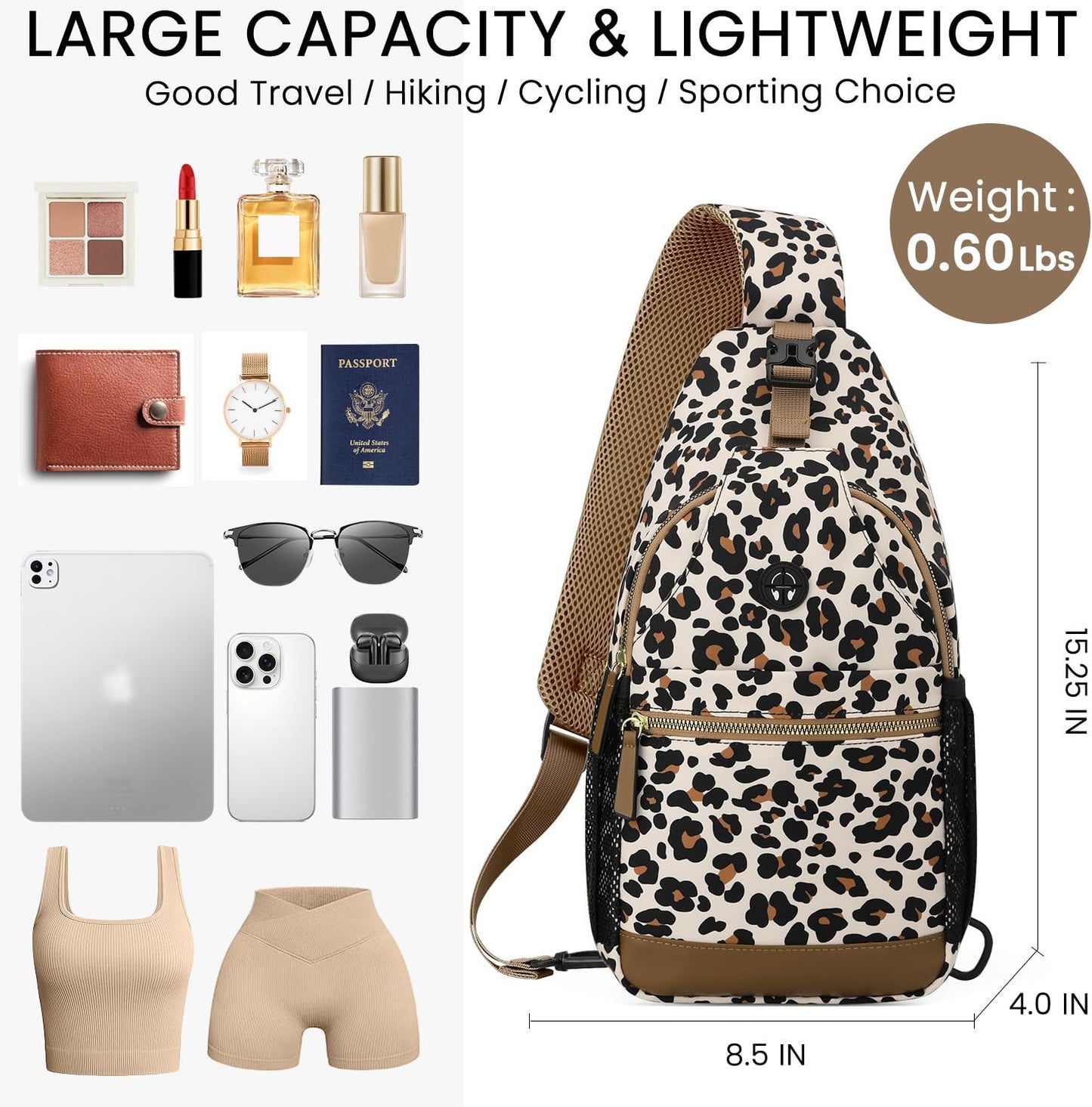 Skiennix Small Crossbody Bag - Versatile Sling Backpack for Travel | Stylish Design for Women & Men