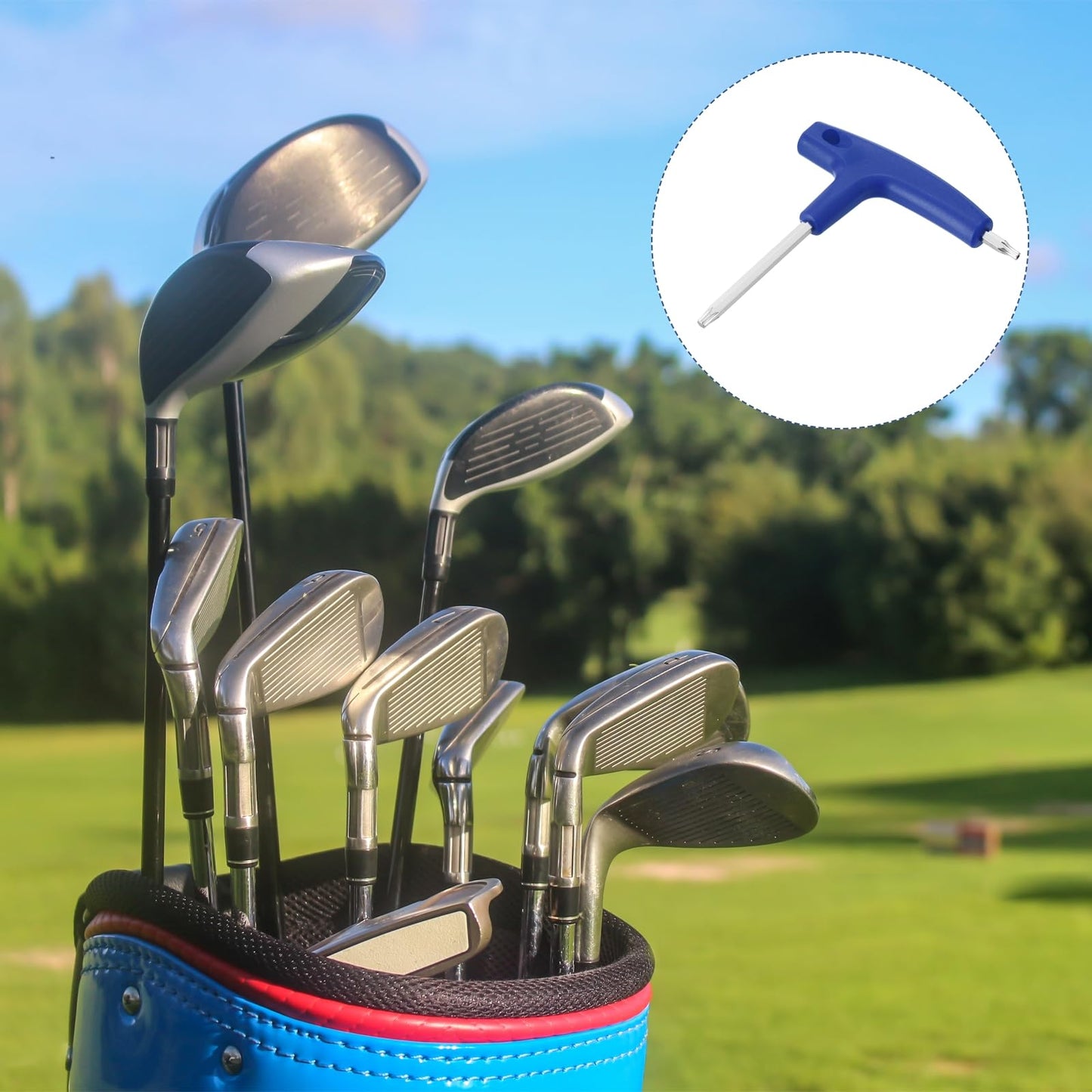 HARFINGTON 2pcs Golf Spike Wrench T20 T25 Golf Torque Wrench Stainless Steel Golf Head Adjustment Tool Golf Driver Torque Tool with Plastic Handle for Golf Club Driver Shaft Adapter, Blue