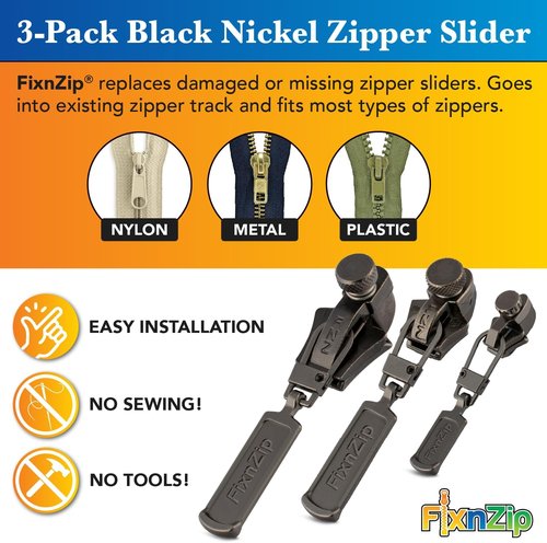 FixNZip Zipper Repair Kit Bundle - Universal No-Sew Slider Replacement | Instant & Reusable | Sizes 1-10