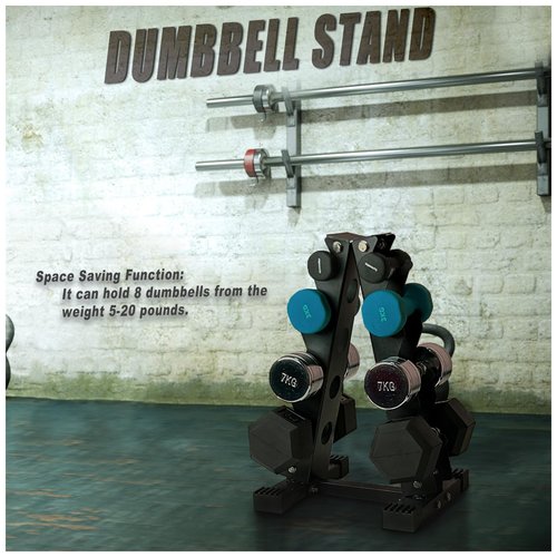 4 Tier Dumbbell Rack A-Frame - Storage Weight Rack for Home Gym, Heavy Duty Dumbbell Stand for Strength Training Workout