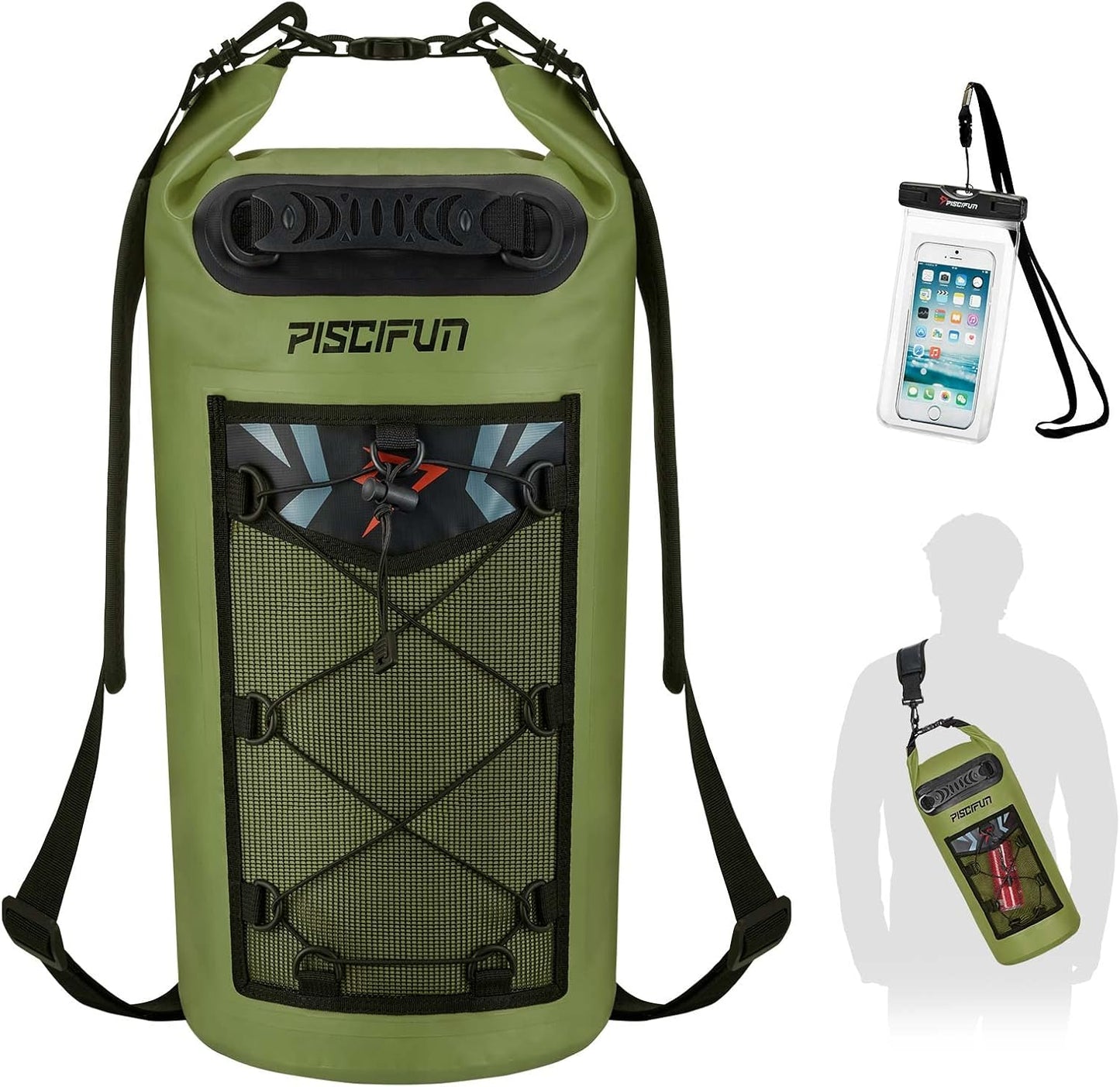 Piscifun Waterproof Floating Backpack - Versatile Dry Bag with Phone Case | 10L/20L/30L/40L Sizes for Boating, Kayaking, Fishing