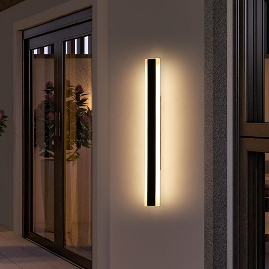 39inch Outdoor Wall Lights, Modern Outdoor Lights for House, 3000K Warm White, IP65 Waterproof, Black Linear Wall Lights Fixture, Porch Light Wall Mounted Led Lighting for Patio, Shop, Garage