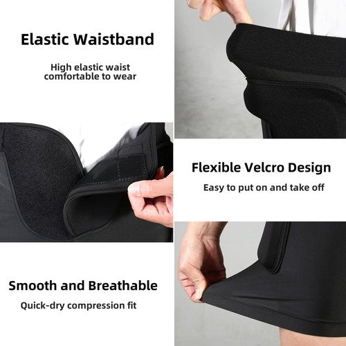 3D Protection Padded Shorts, Hip Butt Tailbone Crash Pad Pants, Impact Protective Gear for Figure Skating Snowboarding Ski Roller Skateboard (Black, Large)