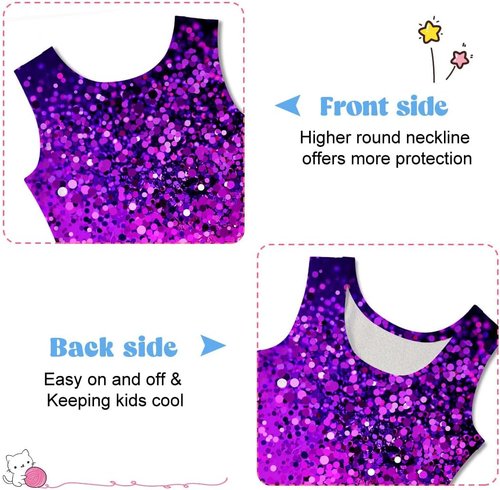 Funnycokid Girls Gymnastics Leotards - Sparkle Dance Unitards with Shorts | Sizes 2-10 Years