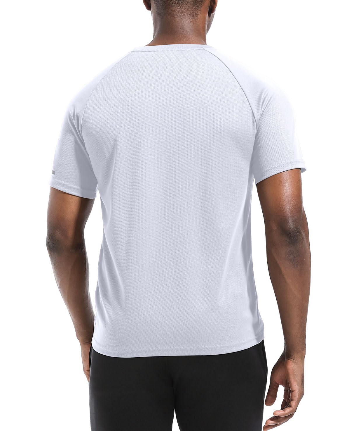 5 Pack High Performance Shirts for Men, Dry Fit Moisture Wicking Workout T-Shirts, Athletic Running Gym Short Sleeve Tee Shirts for Men White-5P05-2XL