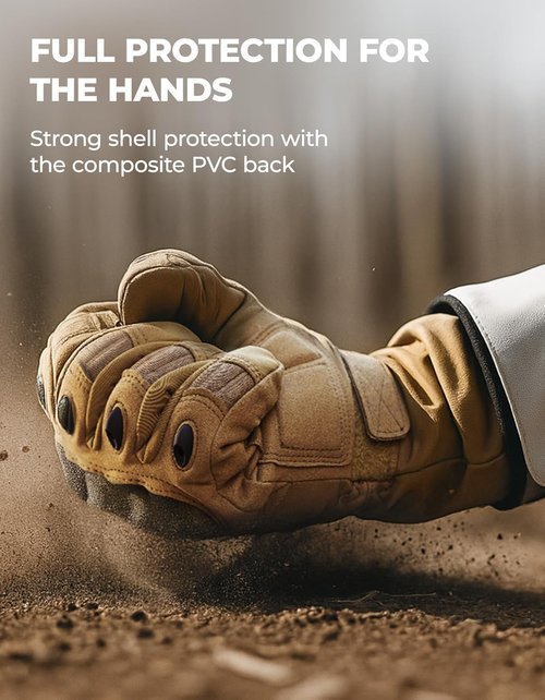 KEMIMOTO Tactical Gloves - Winter Warm Motorcycle Gloves with Touchscreen & Hard Shell Protection