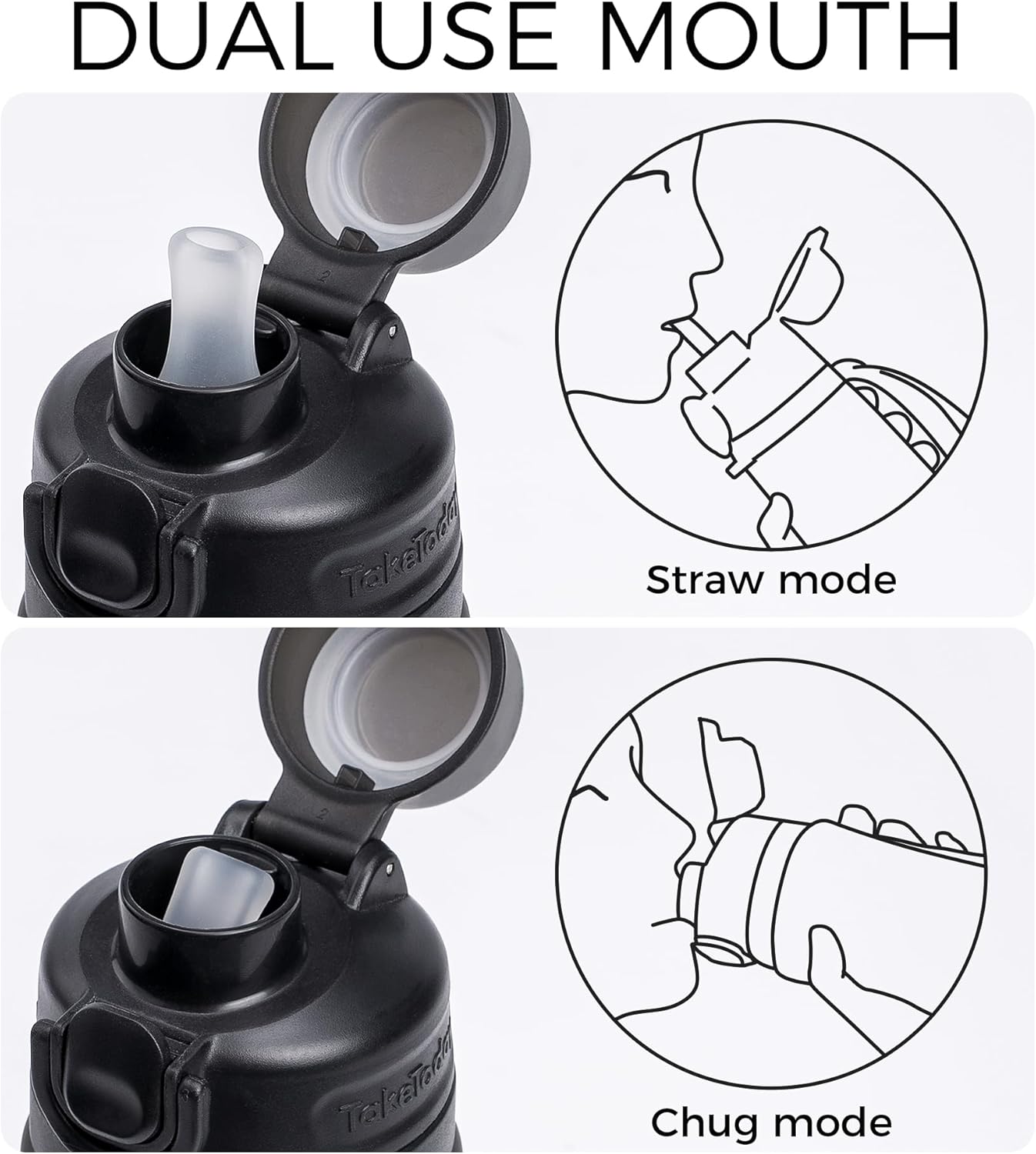 TakeToday Collapsible Water Bottle - 21oz Foldable Platinum Silicone with Straw & Carry Strap | BPA-Free, Leak-Resistant for Travel