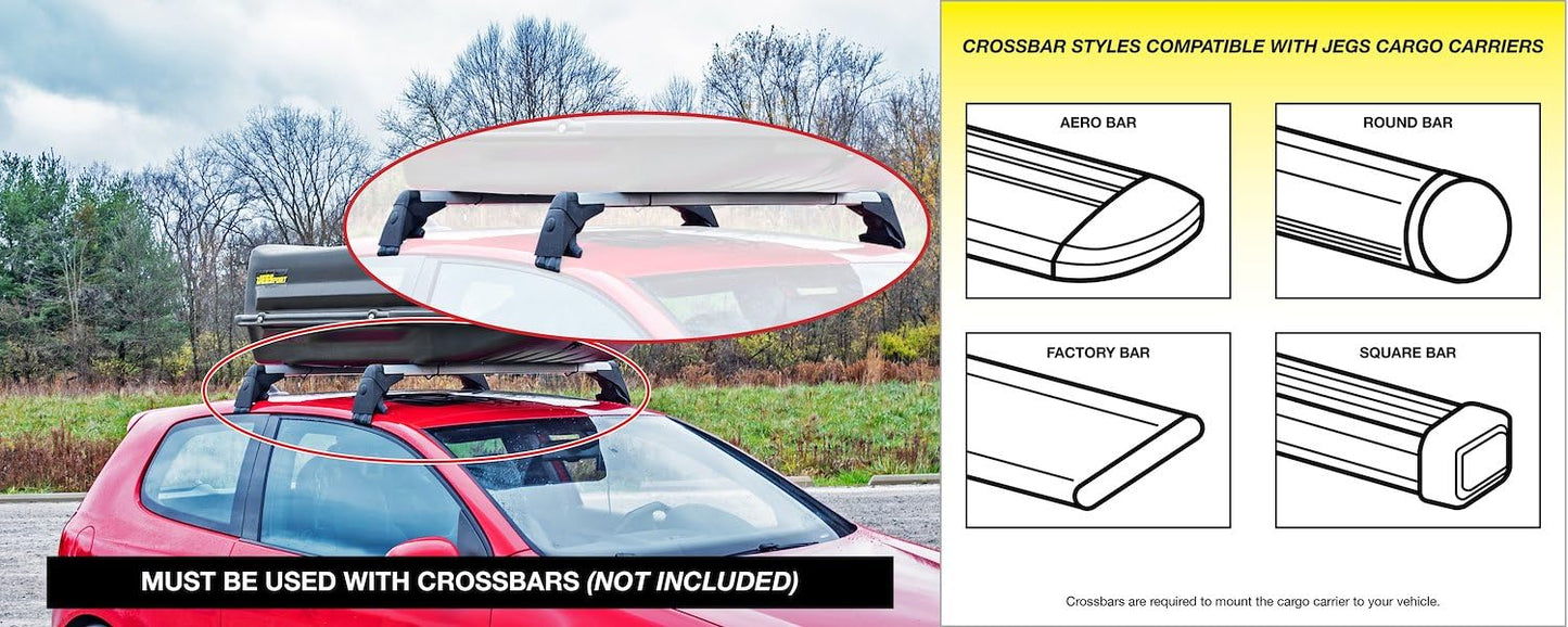 18 cu. ft. Rooftop Cargo Carrier, Weatherproof Lockable, 110 lb. Capacity