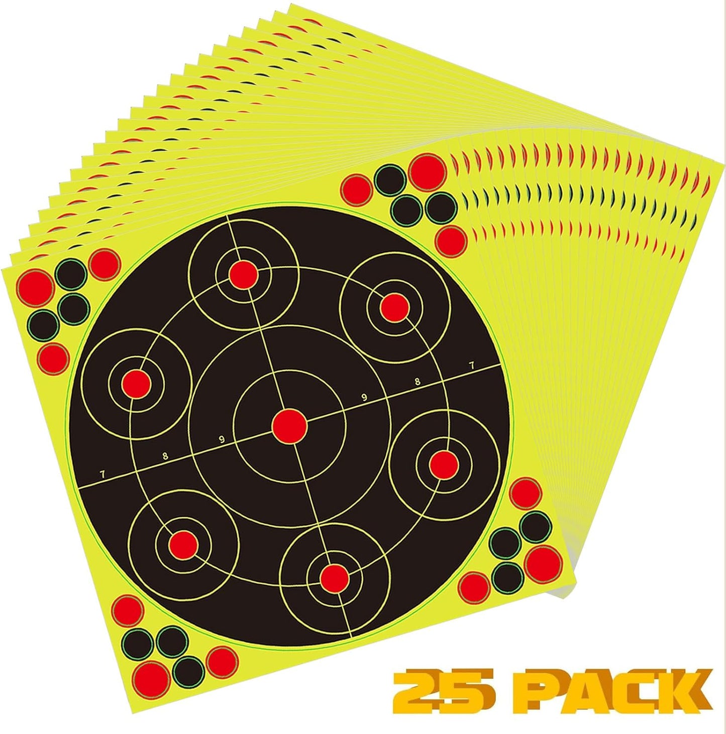 Reactive Fluorescent Shooting Targets by Splatter | 12x12” Adhesive Stickers with Repair Patches for Range Training