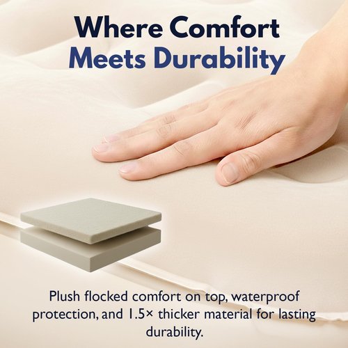 King Koil Luxury Queen Size Air Mattress - Built-In High-Speed Pump | Waterproof & Adjustable, 1-Year Warranty