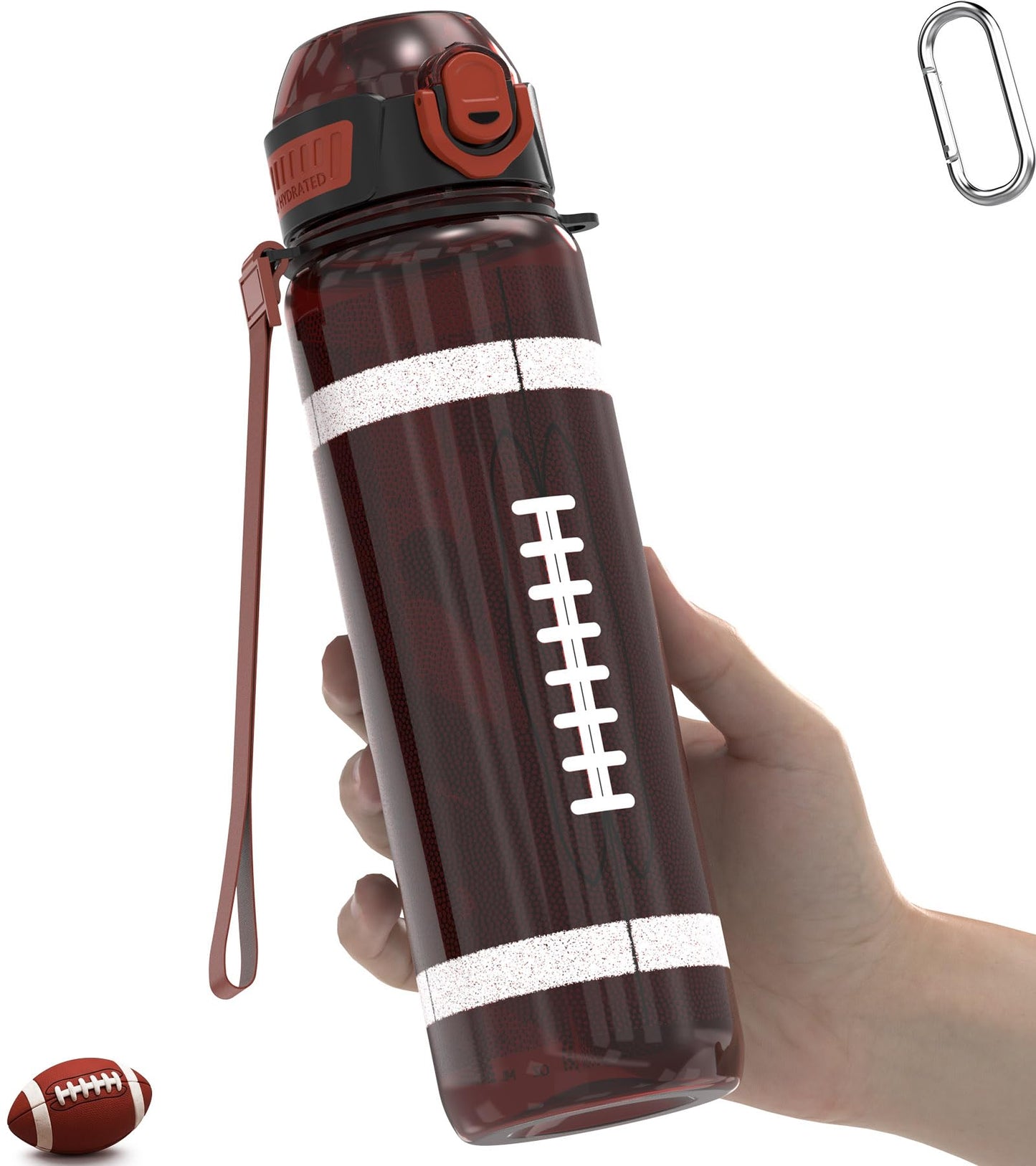 MYFOREST 32oz/1L Sport Water Bottle, Light Tritan, Quick-Open Chug Lid/Straw 2-in-1, Leak-Proof, Dishwasher-Safe, BPA-Free, Drop-Resist & Scratch-Resist for Travel/Gym/Office/Fan Gift (Basketball)