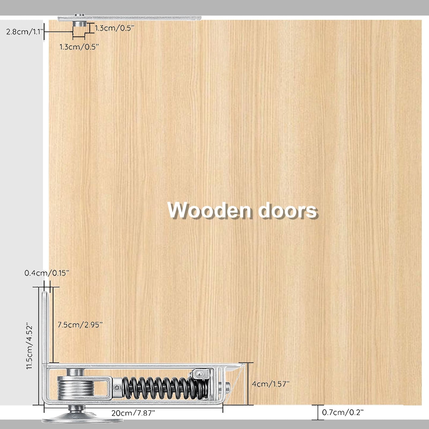 Loyerfor Double Action Spring Hinges Swinging Door Hinge Pivot Hinge with self-Closing and Stop Function Suitable for Wooden Doors