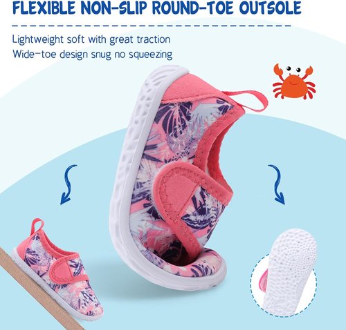 LeIsfIt Toddler Water Shoes - Breathable Quick-Dry Aqua Socks for Kids | Ideal for Beach & Pool