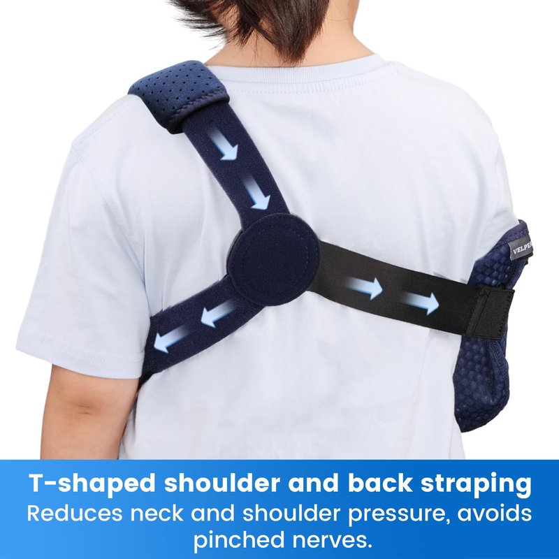 Velpeau Kids Arm Sling Shoulder Immobilizer with Waist Strap, Ventilated & Breathable Design, Arm Support Brace for Children, Boys, Girls (Kids Mesh Version-Left Hand, X-Small)