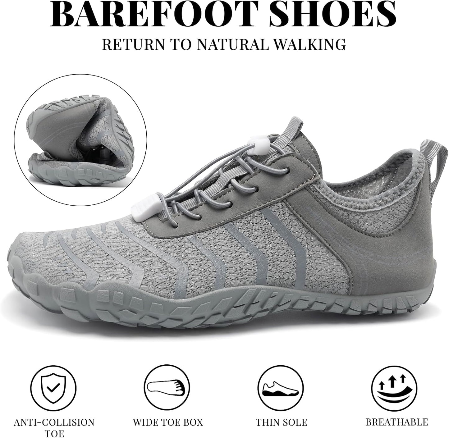 Skiennix Barefoot Hiking Shoes - Comfortable Non-Slip Water Shoes for Men & Women | Wide Toe Box, Zero Drop