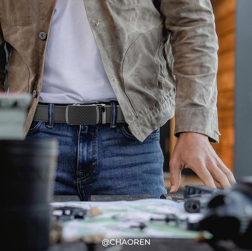 CHAOREN Leather Ratchet Belt for Men - Customizable Fit & Effortless Style (35mm)