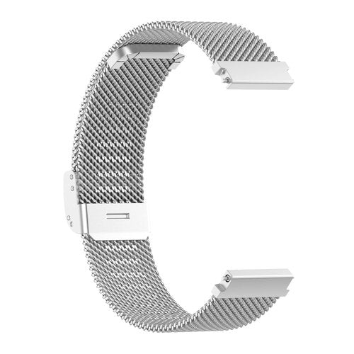 FitTurn 2 Pack for Wahoo ELEMNT Rival Watch Bands, Replacement Grids Thin Stainless Steel Mesh Loop Snap Clasp Strap for Wahoo ELEMNT Rival Running/Multisport GPS Smartwatch