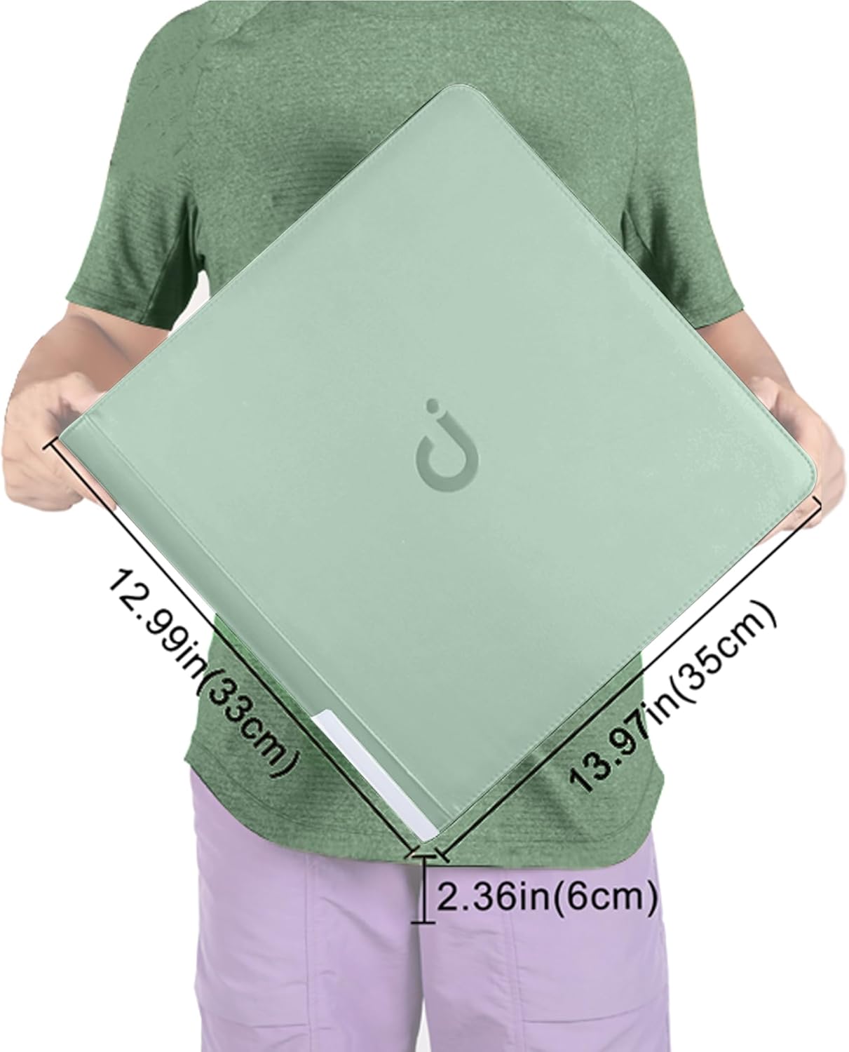 Premium Card Binder - 12 Pocket Fits 1200 Cards | 3X4 Ringless Design with Sleeves in Asakusa Green