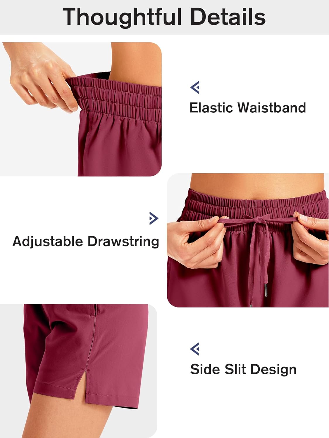 ZUTY Women's Athletic Shorts - 3 Pack Lightweight Quick-Dry Running Shorts with Pockets | Ideal for Gym Workouts