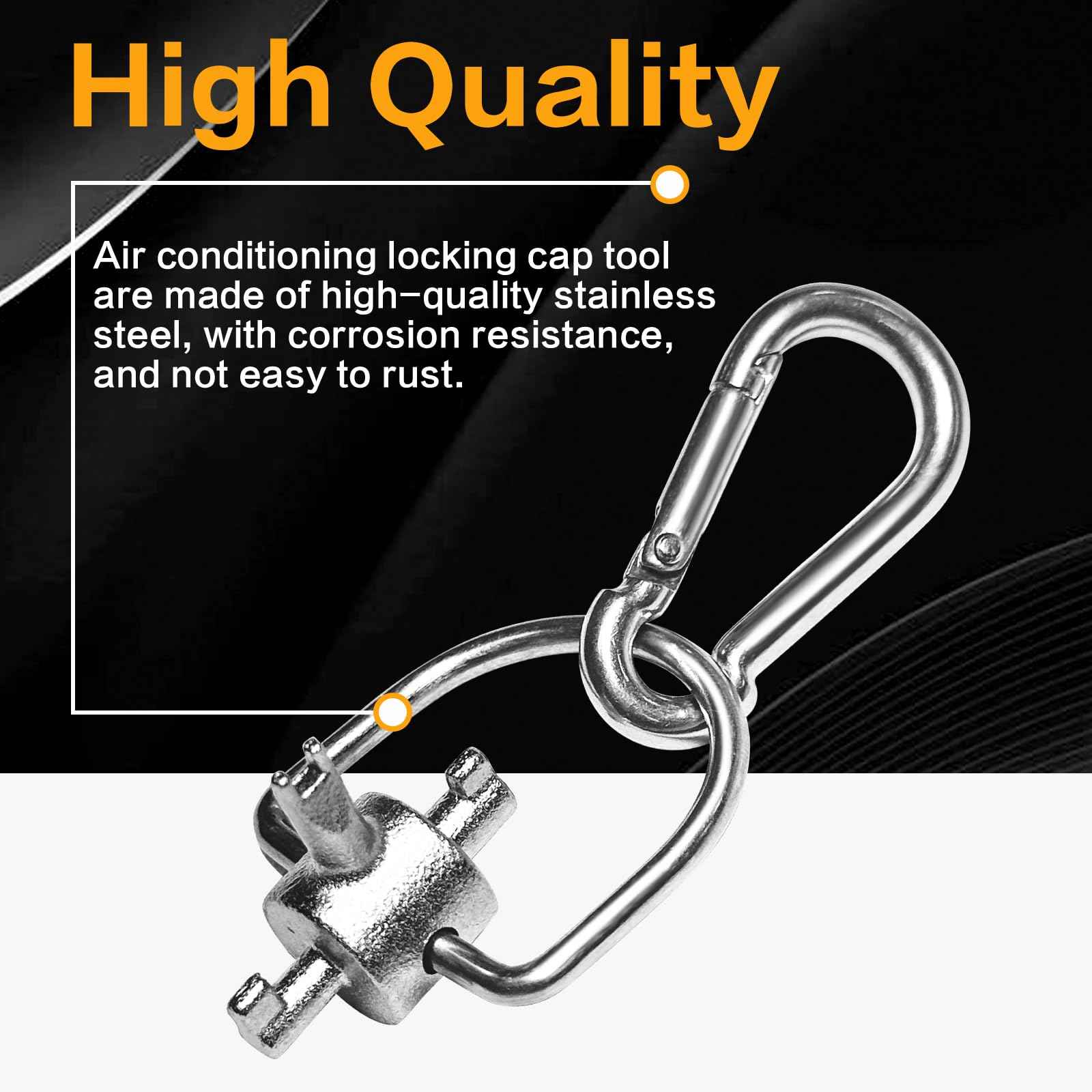 Bitbat HVAC Tools Locking Cap Keys 2-Pack for R22 and 410A Refrigerants, Multi-Function Triple Key Tool for Vacuum Caps, Tamper-Resistant, Essential HVAC Service Hand Tools