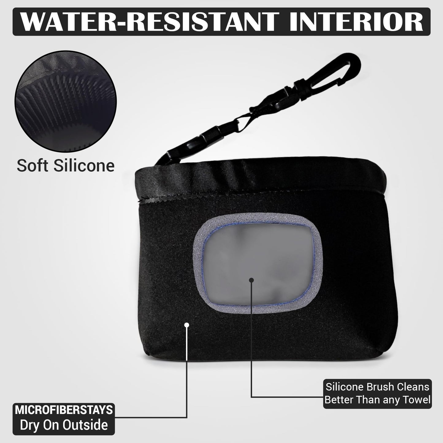 Birdie Buddy Golf Club Washer Bag with Retractable Brush – Portable Golf Club Cleaner, Durable Silicone Bag, Easy On-The-Go Club Cleaning Tool