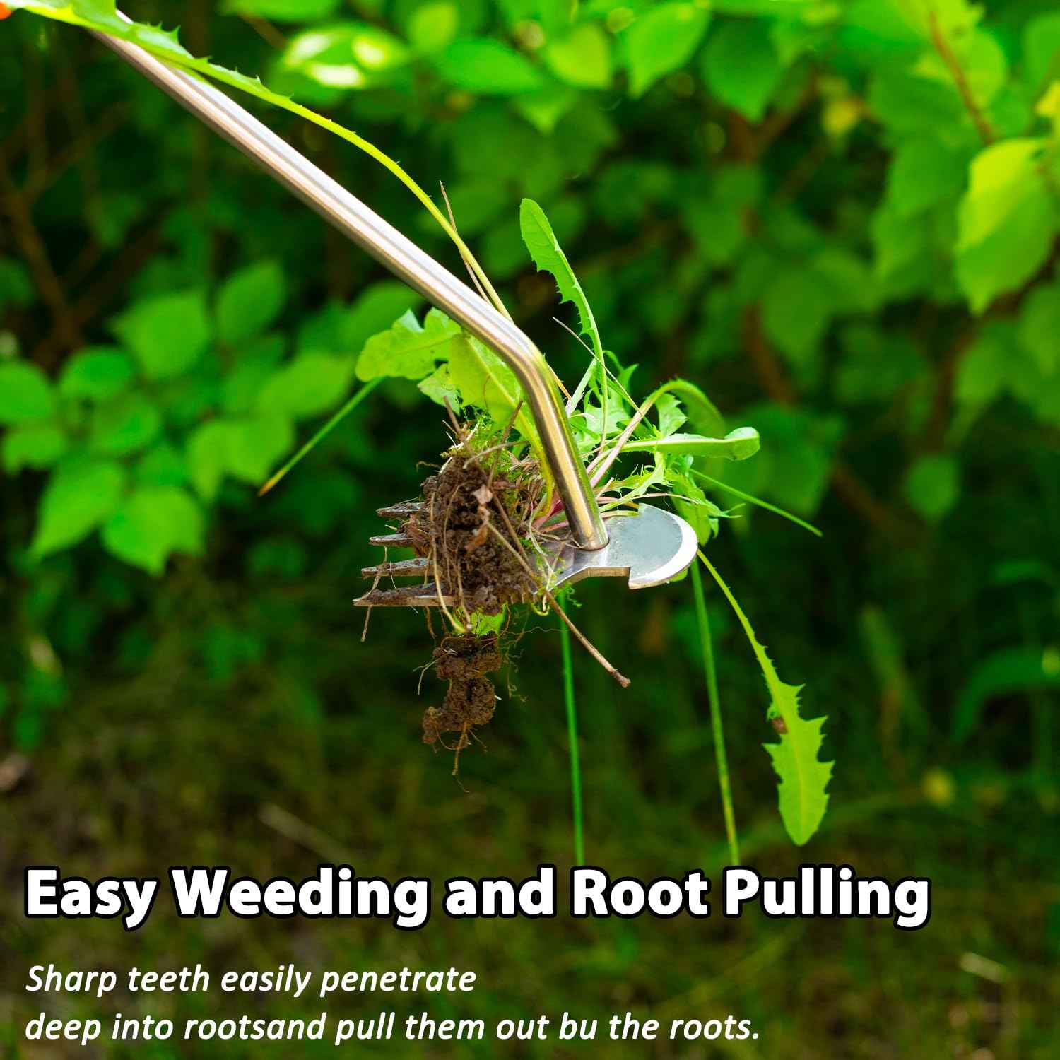 Dotet Garden Uprooting Weeding Tools - 3 Pack Hand Held Weeder Puller Tool Set, Rubber Handle, Weed Remover for Garden Farm Weeding