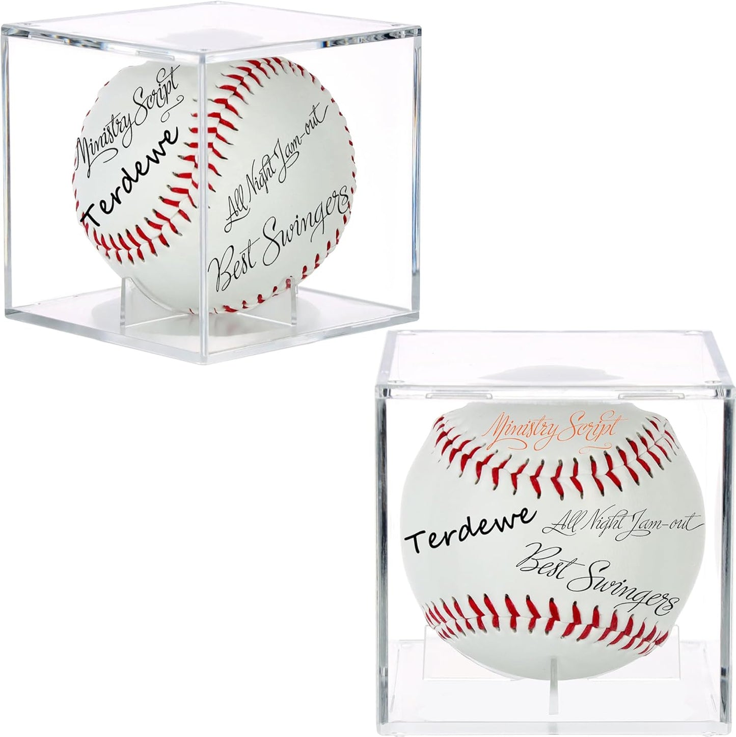 Skiennix Baseball Display Case - UV Protected Acrylic Cube for Memorabilia | 2 Pack