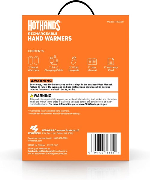 HotHands Rechargeable Hand Warmers - Portable, Long-Lasting Heat for Outdoor Activities | Compact Size